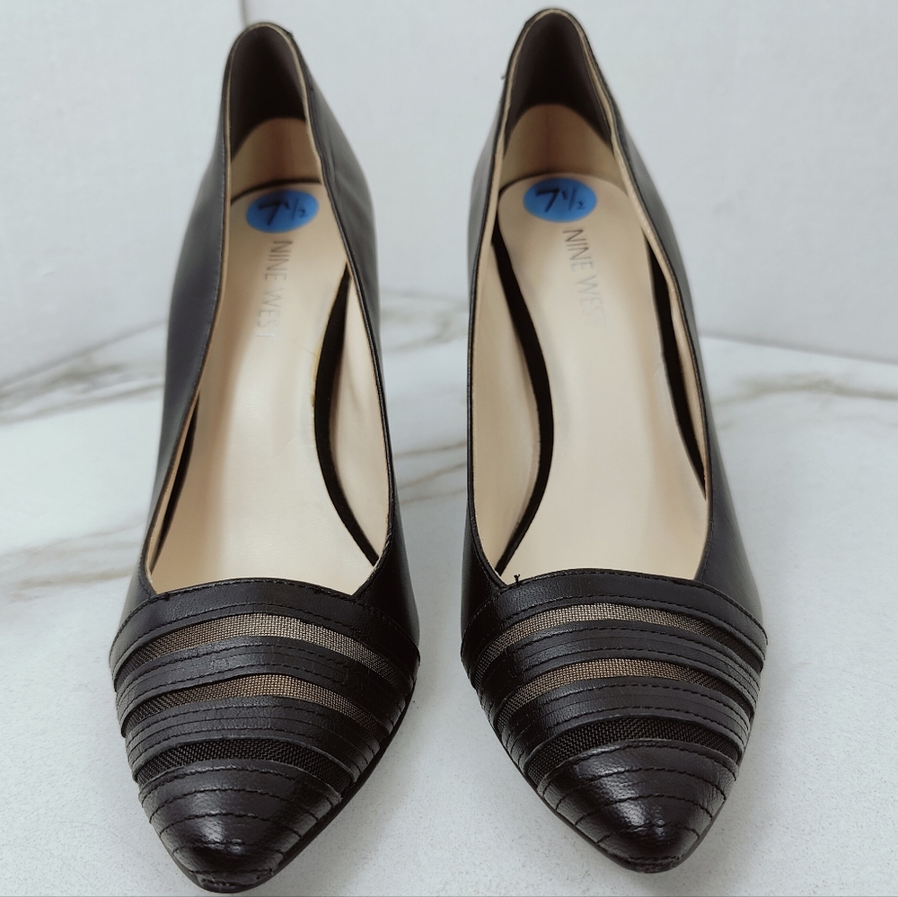 Nine West Balder Striped Mesh Toe Pumps Heels, Sz 7.5 - Picture 5 of 10